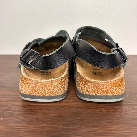 Birkenstock Clogs Shoes Womens 9 Tokio Super Grip Black Leather Heel Strap Men 7 - Picture 4 of 7